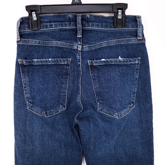 Agolde Mid Rise Skinny Leg Jeans Size 23 Dark Wash Blue Denim Stretch - Picture 8 of 13